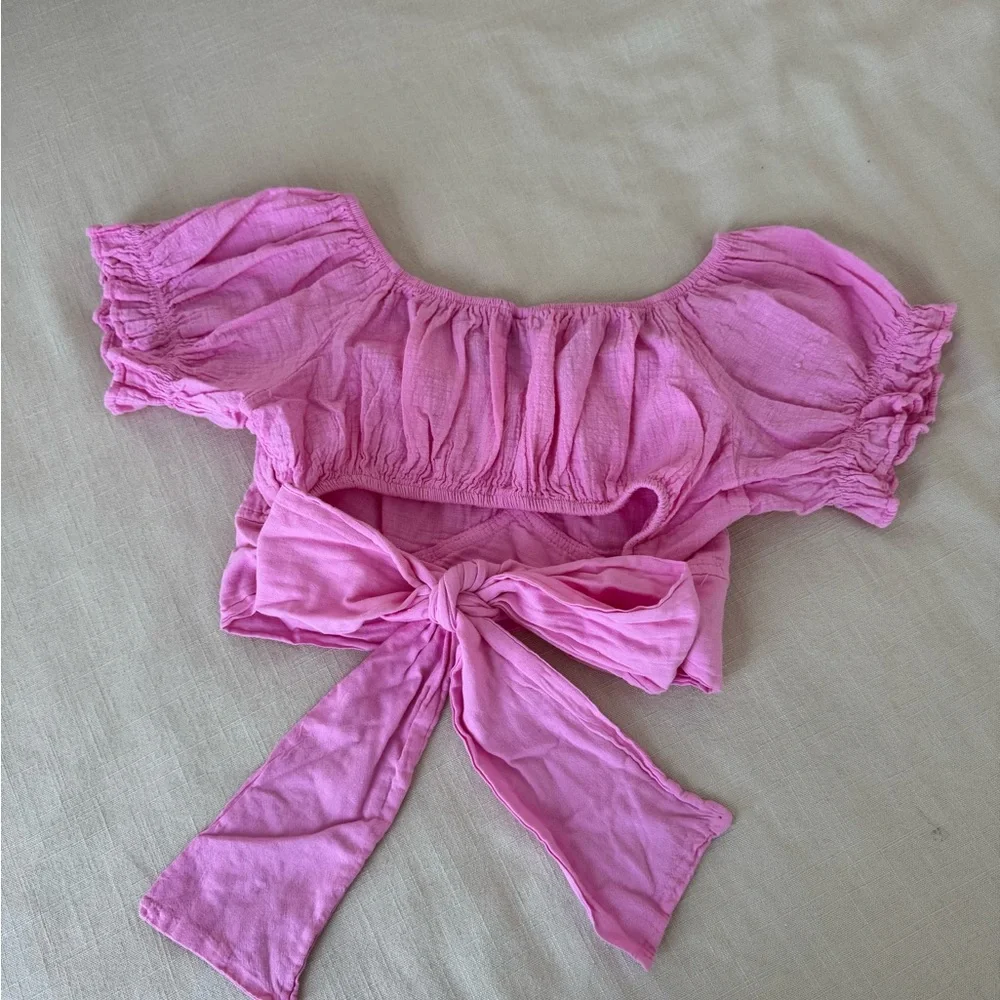 Pink Ruffle Sleeve Top - Picture 3 of 3